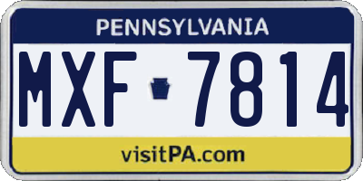 PA license plate MXF7814