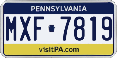 PA license plate MXF7819