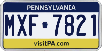 PA license plate MXF7821