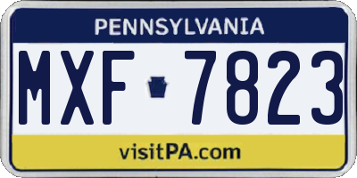 PA license plate MXF7823