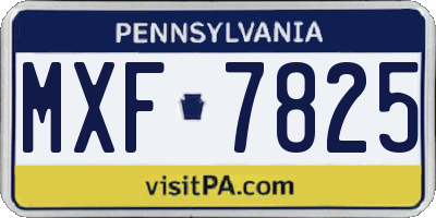 PA license plate MXF7825