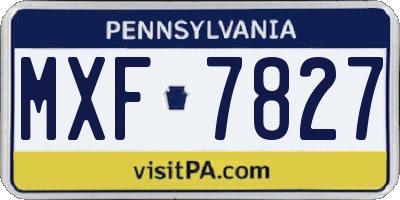 PA license plate MXF7827