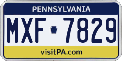 PA license plate MXF7829