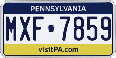 PA license plate MXF7859