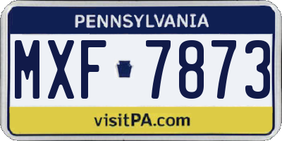 PA license plate MXF7873