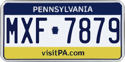 PA license plate MXF7879