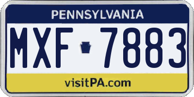 PA license plate MXF7883