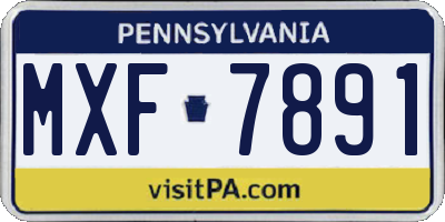 PA license plate MXF7891
