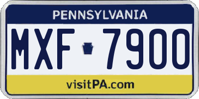 PA license plate MXF7900