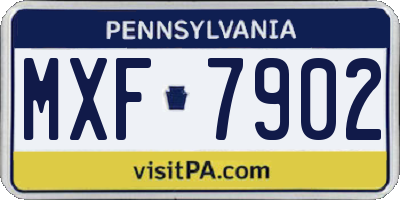PA license plate MXF7902
