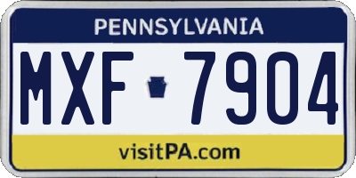 PA license plate MXF7904