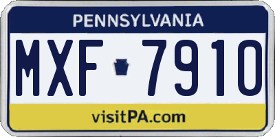 PA license plate MXF7910