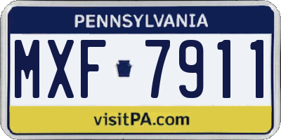 PA license plate MXF7911