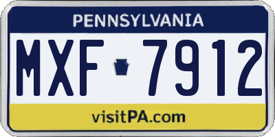PA license plate MXF7912