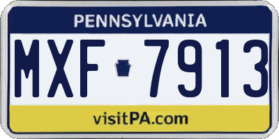PA license plate MXF7913