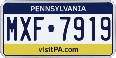 PA license plate MXF7919