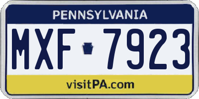 PA license plate MXF7923