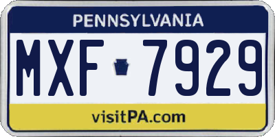 PA license plate MXF7929