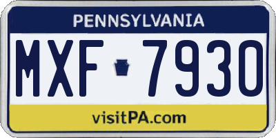 PA license plate MXF7930