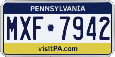 PA license plate MXF7942