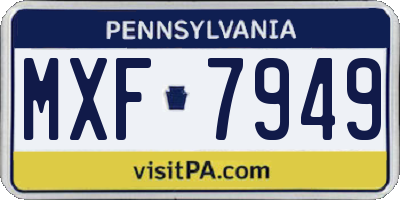 PA license plate MXF7949