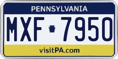 PA license plate MXF7950