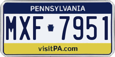 PA license plate MXF7951