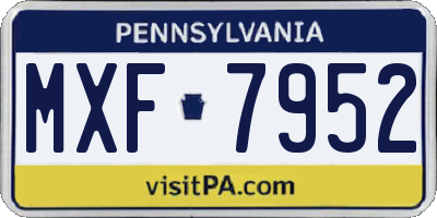 PA license plate MXF7952