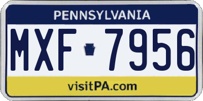 PA license plate MXF7956
