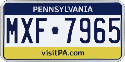 PA license plate MXF7965