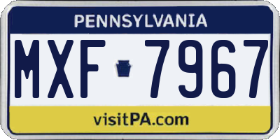 PA license plate MXF7967