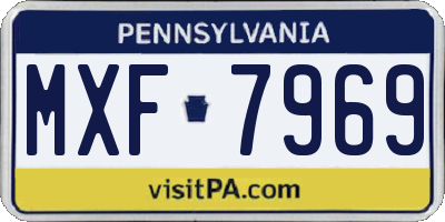 PA license plate MXF7969