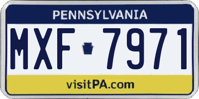 PA license plate MXF7971