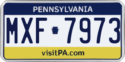 PA license plate MXF7973
