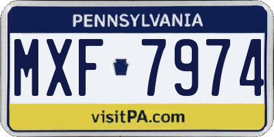 PA license plate MXF7974