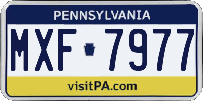 PA license plate MXF7977