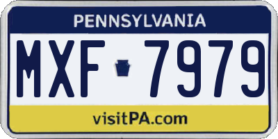 PA license plate MXF7979
