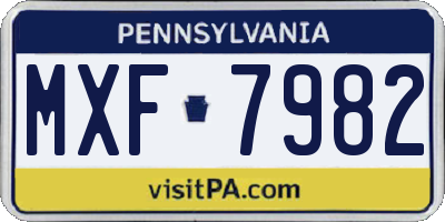PA license plate MXF7982