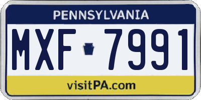 PA license plate MXF7991