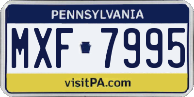PA license plate MXF7995