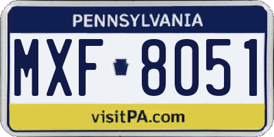 PA license plate MXF8051