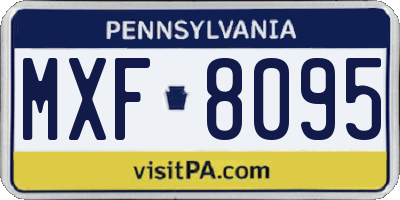 PA license plate MXF8095