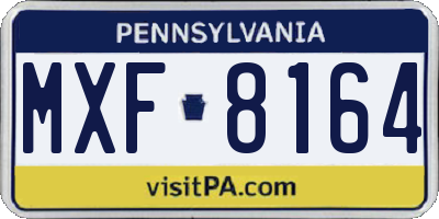 PA license plate MXF8164