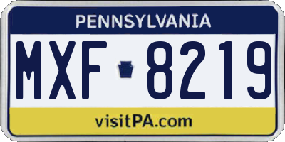 PA license plate MXF8219