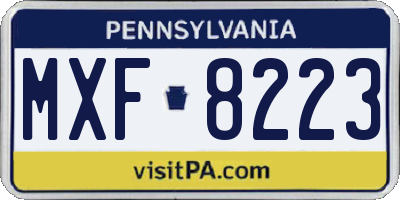 PA license plate MXF8223
