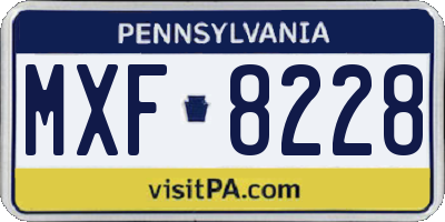 PA license plate MXF8228