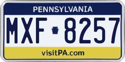 PA license plate MXF8257