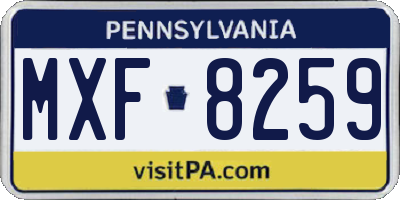 PA license plate MXF8259