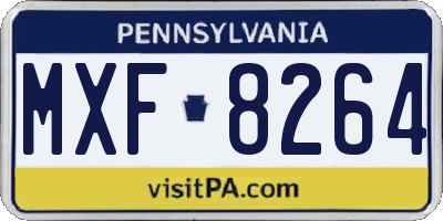 PA license plate MXF8264
