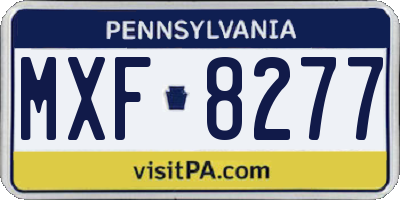 PA license plate MXF8277